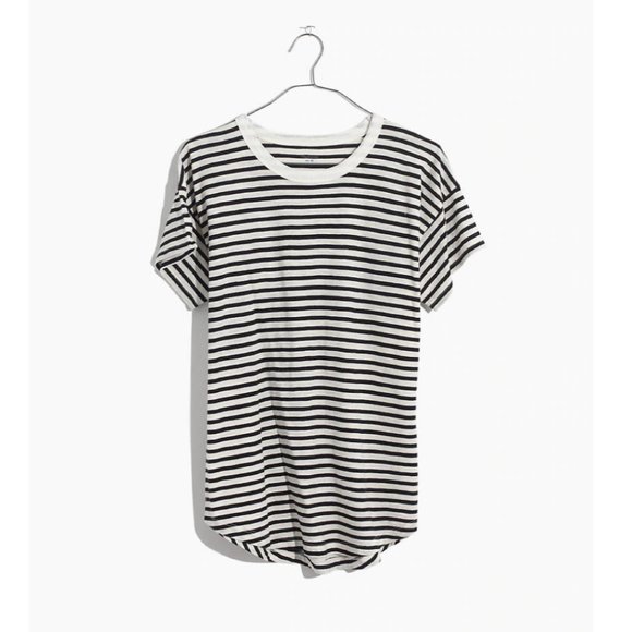 Madewell Striped Whisper Cotton Rib-Crewneck Tee - Picture 4 of 4